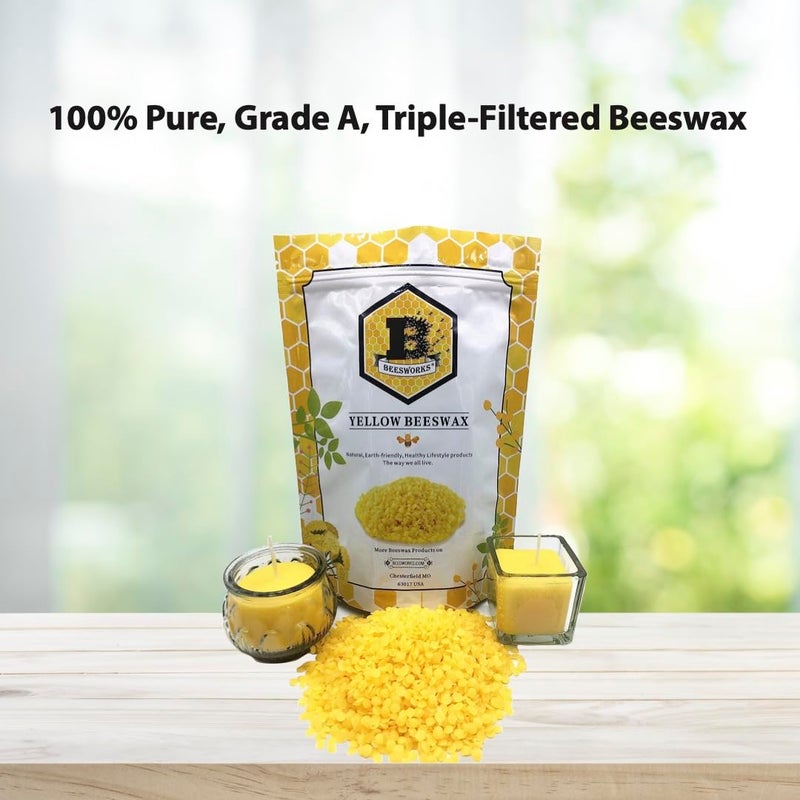 Beesworks Yellow Beeswax Pellets (1 lb) | 100% Pure, Cosmetic Grade, Triple-Filtered Beeswax for DIY Skin Care, Lip Balm, Lotion, and Candle Making (Pack of 2) - Image 5